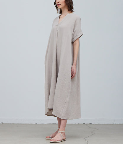 COTTON GAUZE MIDI DRESS