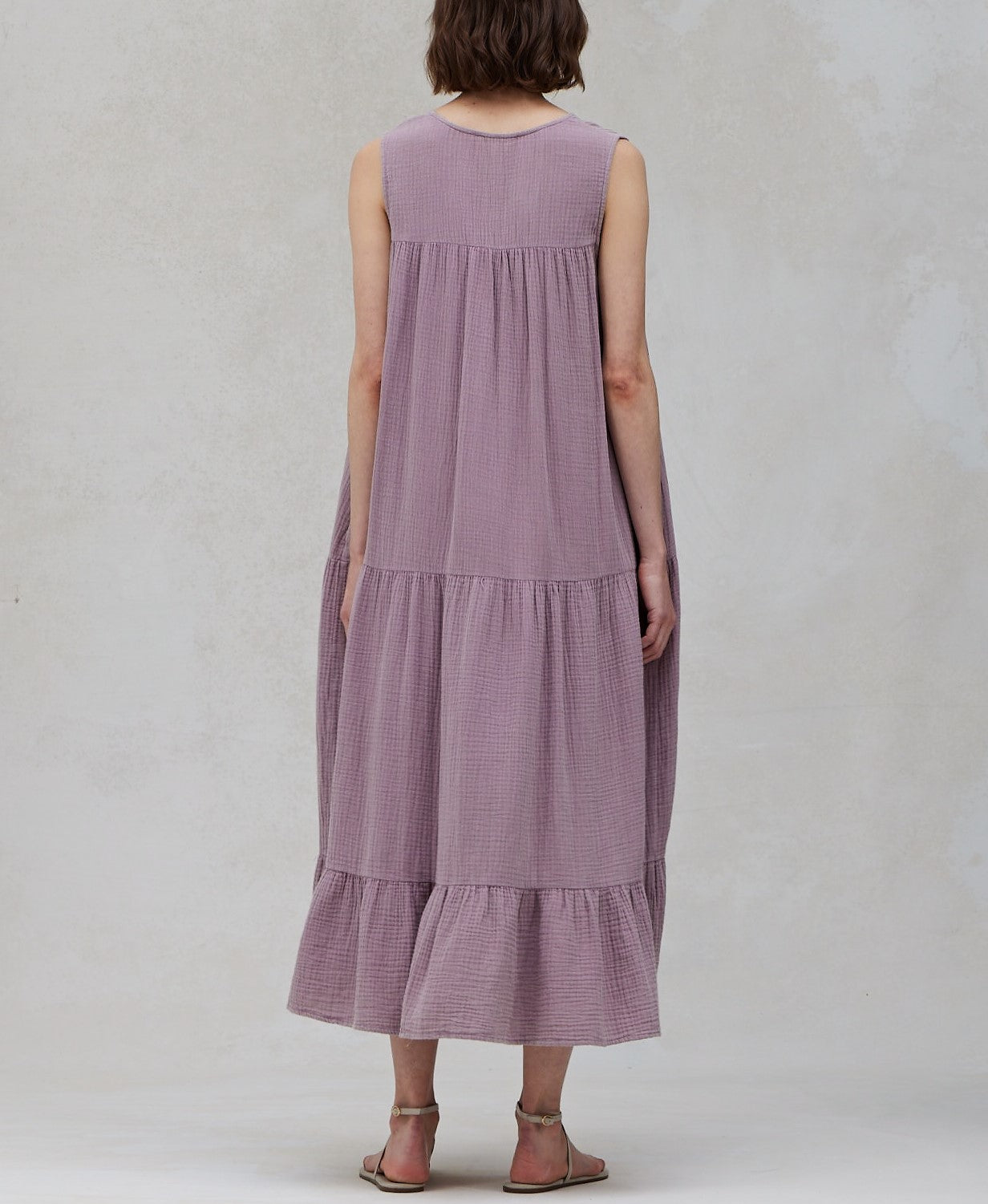 COTTON DOUBLE GAUZE SLEEVELESS DRESS