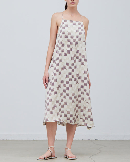 CHECKER PRINT SLIP DRESS