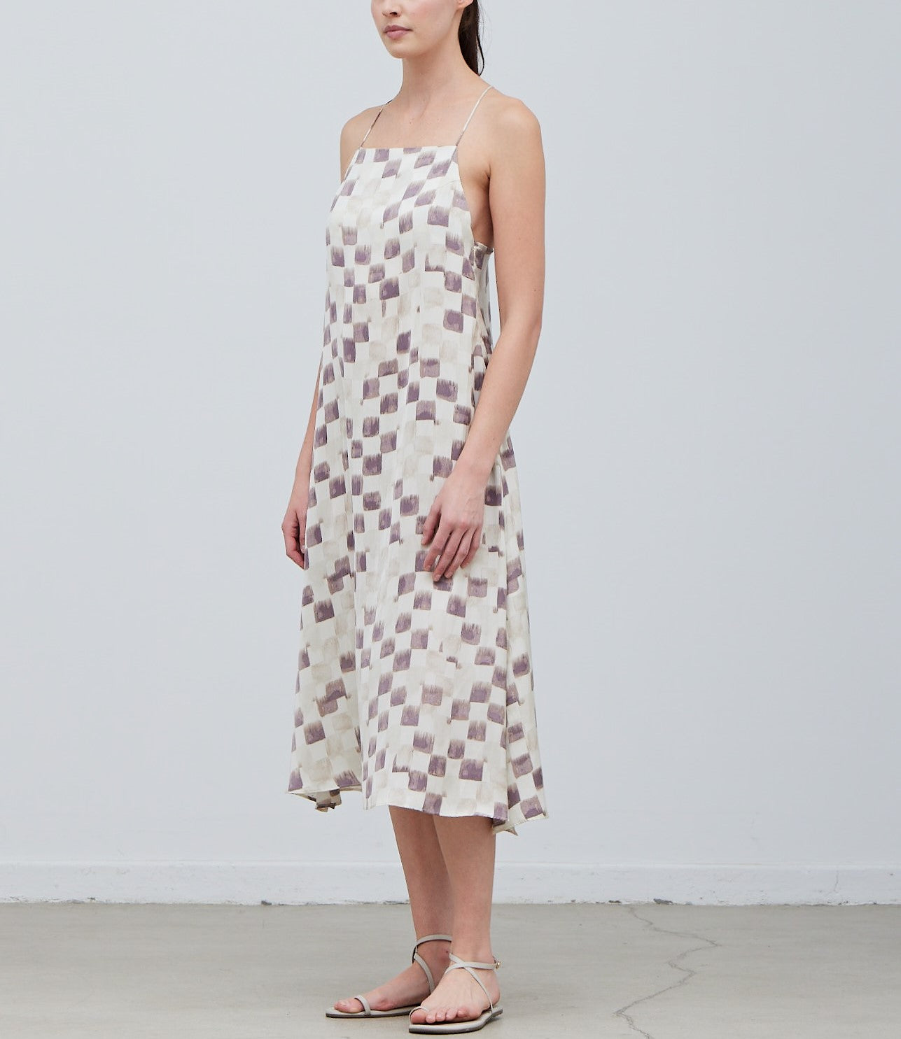 CHECKER PRINT SLIP DRESS