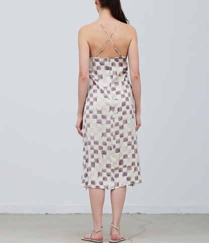 CHECKER PRINT SLIP DRESS